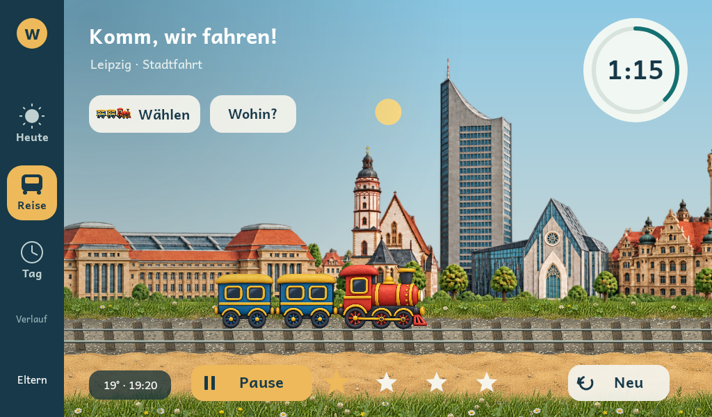 Rote Dampfbahn im neuen Miniaturstil