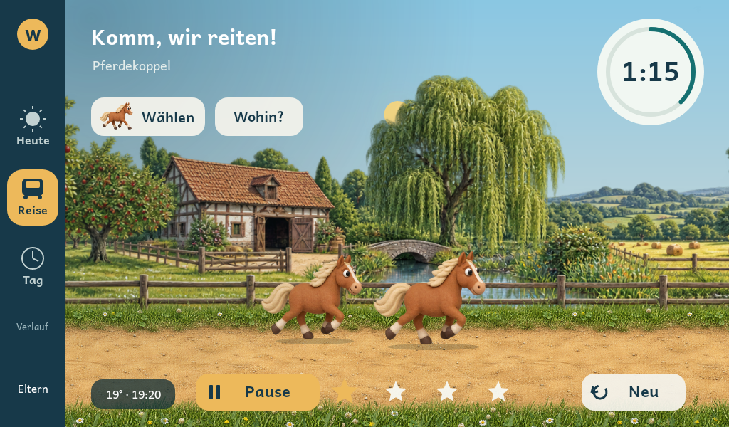 Braunes Pferd im neuen Miniaturstil