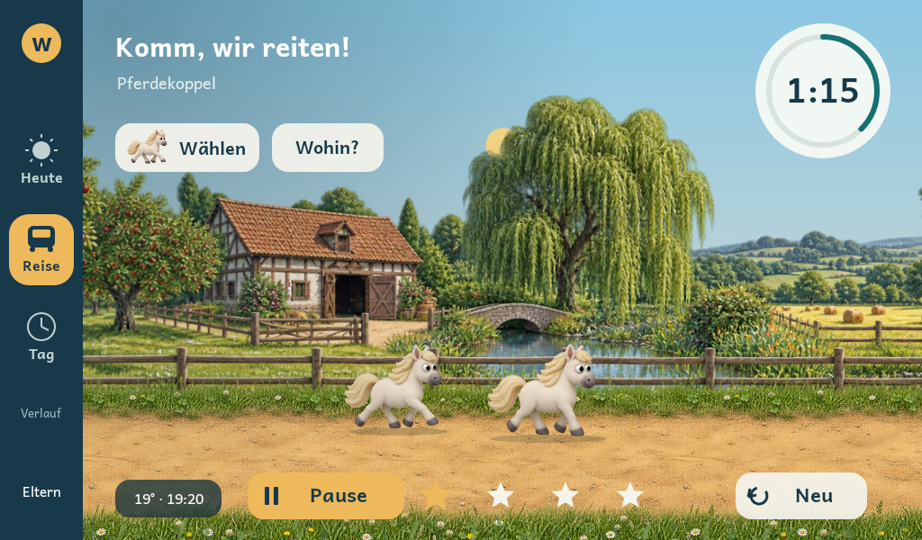 Weißes Pony im neuen Miniaturstil